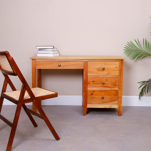 Elevate your study or work environment with our Braxton Study desk. Crafted from high-quality, durable wood, this desk combines functionality and timeless elegance, offering a reliable workspace for all your needs. Designed with both style and practicality in mind, this desk features ample storage solutions to keep your workspace organized.
Overall Dimensions: 120 cm (Total Length) x 29.5 cm (Total Height) x 50 cm (Total Depth)