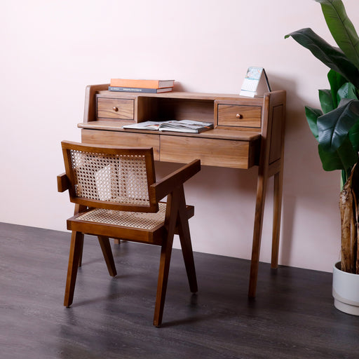 Enhance your workspace with our teak wood study desk.