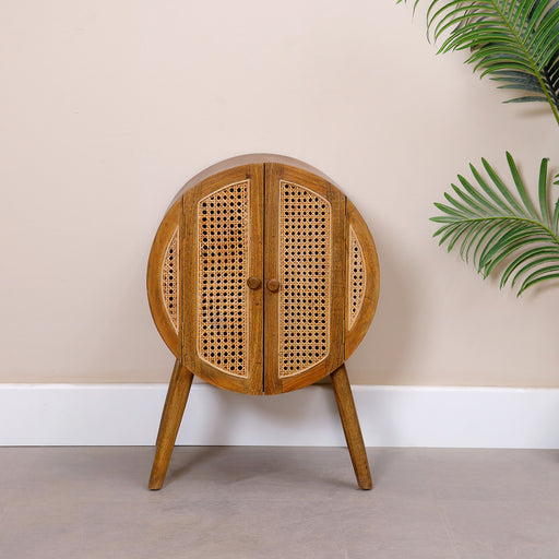 Experience the captivating fusion of solid wood and delicately woven rattan in our exquisite cabinet, crafted with precision and artistry.
Dimension - W50cm x D40cm x H72cmColour- Walnut