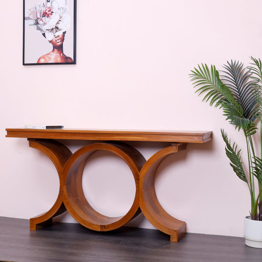 Introducing our Solid Wood Console, a statement of enduring craftsmanship and timeless beauty. Meticulously crafted from high-quality solid wood, this console exudes sophistication and versatility, making it a perfect addition to your home. Elevate your living space with a piece that seamlessly blends functionality with classic design.Dimensions - H80cm x W160cm x 40cm