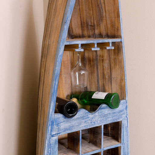 Made with Responsibly sourced Indonesian timber. A sophisticated and space-saving solution for wine enthusiasts and interior connoisseurs alike. This uniquely designed wine rack is tailor-made to transform any corner of your living space into a stylish and functional wine storage area. The wine rack comes with regular wooden drawer at bottom with no railings.
Overall dimensions -  L195, D40, W65cm.
