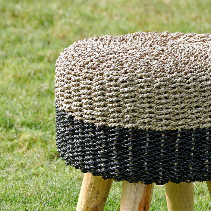 Two-Tone Aida Seagrass Stool