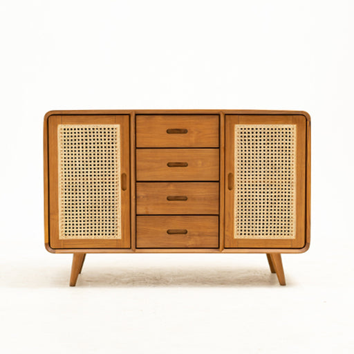 This Rattan sideboard with solid wooden legs is stylish and provides plenty of storage space. Perfect for those who love rattan furniture, but want something different.
Dimensions : W120cm x D44cm x H82cm