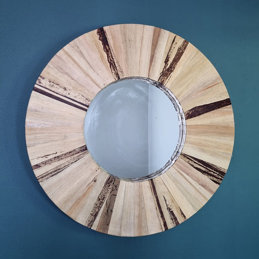 Add an instant touch of style to your decor with this gorgeous banana Wooden Mirror.
Dimensions: 80.5cm diameter