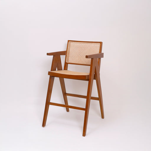 Add an instant touch of style to your bar with this solid teak wooden bar chair.
Dimensions : 
Coffee Brown colourSeat  - 45 X 50 cm Seat to the floor  -  60cm Total height - 102cmHeight from the floor to the arm rest - 85cm 
Walnut colourSeat  - 45 X 50 cm Seat to the floor  -  71cm Total height - 108cmHeight from the floor to the arm rest - 90cm
 
 