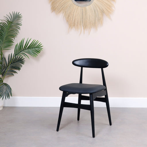 Made with Responsibly sourced Indonesian timber, No matter the occasion, these stylish chairs, take a page from your dining room—a classic piece that is as timeless as they come. There are two variants: Natural with solid wooden seating, Black with faux leather seating.
Overall dimensions:seating length 45cm×depth 42cm×height 45cm×backrest height 80cm