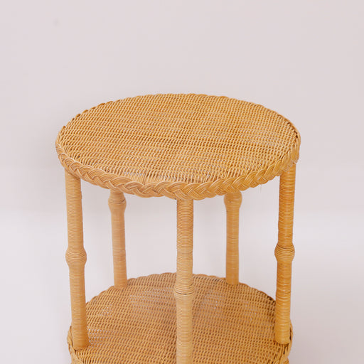 The Brenna Side Table features a round rattan design that blends natural textures with contemporary style. Its lightweight yet durable construction makes it ideal for living rooms, bedrooms, or cozy lounge corners.
Dimensions – Width: 45cm, Length: 45cm, Total height: 52 cm   