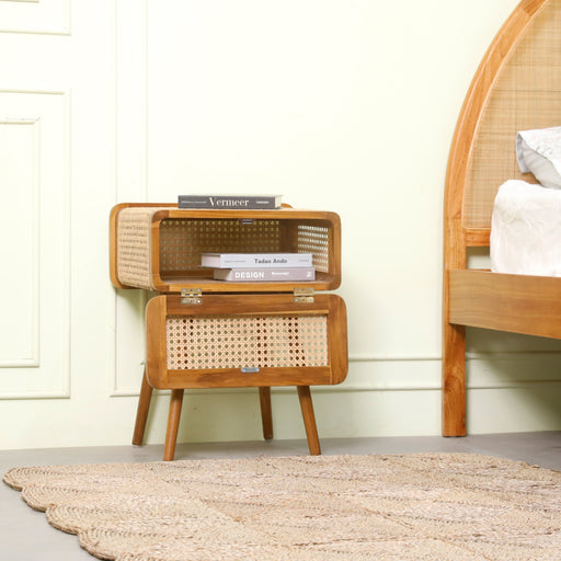 Elevate your bedroom with our stylish bedside table, crafted from solid wood. 
Dimensions : W50cm x D43cm x H62cm