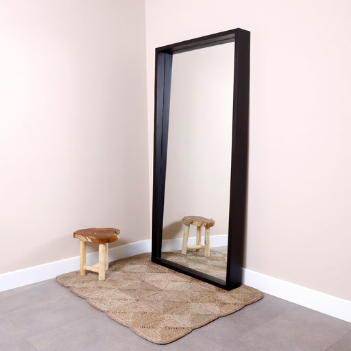 Introducing our Wooden Floor Mirror, where functional beauty meets bohemian charm. This floor mirror is a stunning statement piece that seamlessly with the functionality of a full-length mirror. Elevate your space with natural reflections and a touch of boho-chic sophistication.Dimensions -Height: 210cmWidth: 100cm