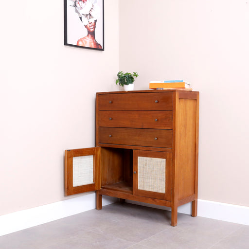 Built to last, our Vista consoles are crafted from premium materials such as solid wood and rattan, ensuring durability and longevity for years to come. Whether placed in your entryway as a welcoming focal point or nestled behind your sofa for added storage and display space, our Vista consoles effortlessly adapt to any room layout.
Overall dimensions:length 85cm×depth 40cm×height 110cm