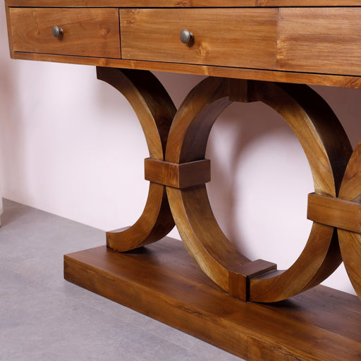 Create a stunning focal point in your space with our Solid Wood Console, blending contemporary design with timeless elegance.Available in two sizes:Option 1: Width 150cm x Depth 40cm x Height 80cmOption 2: Width 120cm x Depth 40cm x Height 80cm