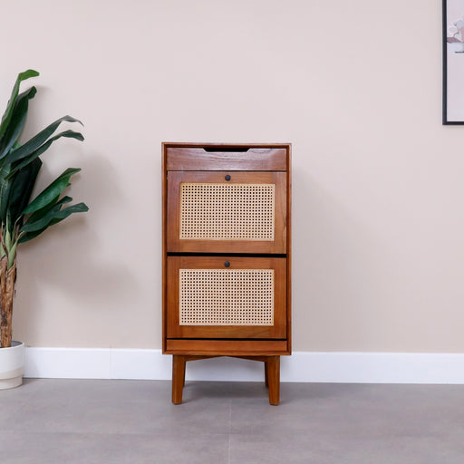 Introducing our Solid Wood Cabinet—a harmonious blend of form and function that redefines storage solutions with timeless elegance. Meticulously crafted from high-quality solid wood, this cabinet adds a touch of sophistication to any room while providing versatile storage space for your essentials. Elevate your home organization with a piece that stands as a testament to enduring craftsmanship and refined design.Dimensions - Height 112cm  X  Depth 40cm X Width 55cm