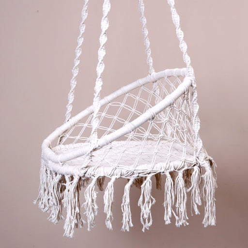 Elevate your space with our intricately designed macramé swing, crafted with precision to add a touch of bohemian charm to any room or outdoor oasis. Hand-knotted with premium materials, our swing boasts durability and strength while ensuring maximum comfort for hours of relaxation.
Overall dimensions:

Diameter 70cm×height 160cm
 
 