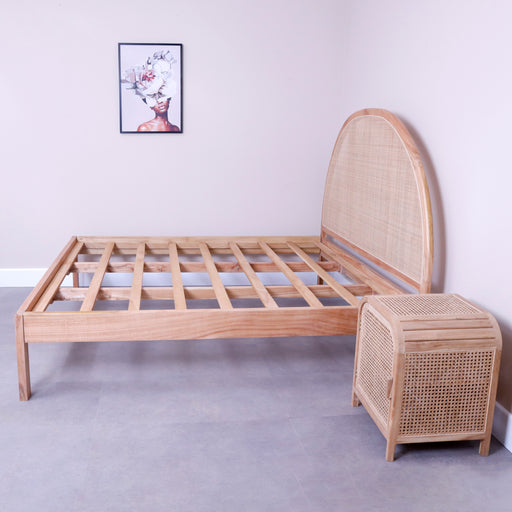 Introducing our Solid Wood Bed, a sanctuary of style and comfort crafted with meticulous attention to detail. This bed features a robust frame made from high-quality solid wood, providing both durability and a touch of natural beauty. Styled with an exquisite antique white wash finish, it becomes a timeless centerpiece that adds a hint of vintage charm to your bedroom.Dimension -King Size: 180cm x 200cmQueen Size: 160cm x 200cm