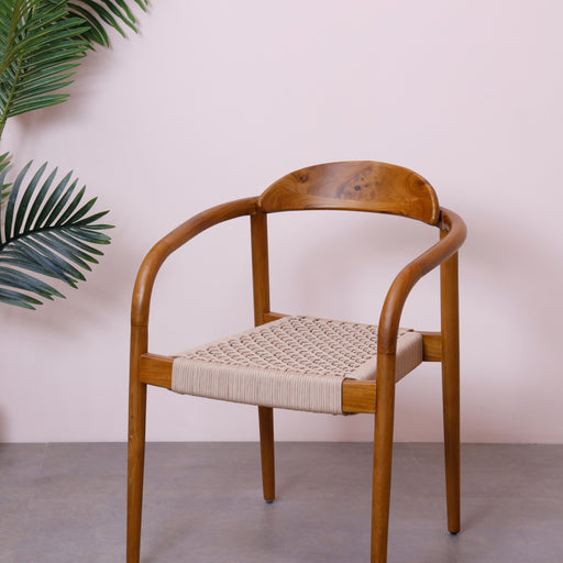 Introducing our Solid Wood Dining Chair, a harmonious fusion of timeless craftsmanship and modern comfort. This chair redefines dining experiences with its solid wood frame and thoughtfully designed synthetic rope seating, blending aesthetic appeal with ergonomic innovation.Dimensions - Total Height: 75cmSeating: 45cm x 45cmFloor to seat: 45cm