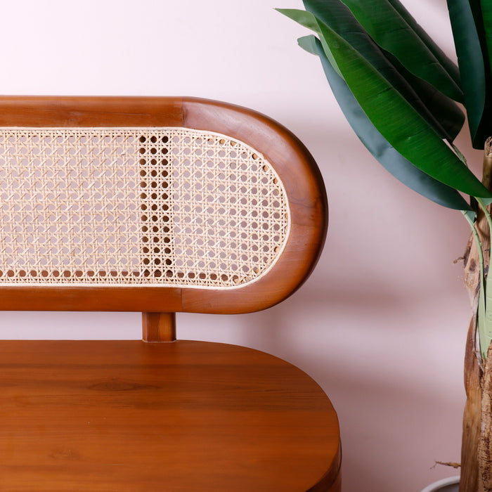 Anastasia Rattan Bench Urban Oak - Rustic, Reclaimed, Urban
