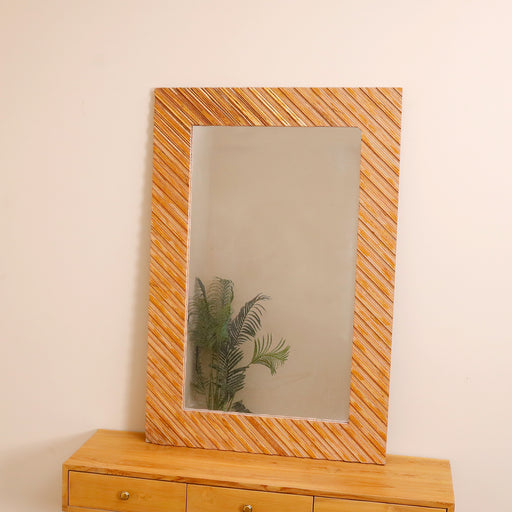 Enhance your space with this beautifully crafted wooden frame mirror, designed to bring timeless elegance to any room. The frame is made from high-quality, durable wood, offering both strength and style. Its natural wood finish adds warmth and sophistication, making it a perfect addition to living rooms, bedrooms, entryways.