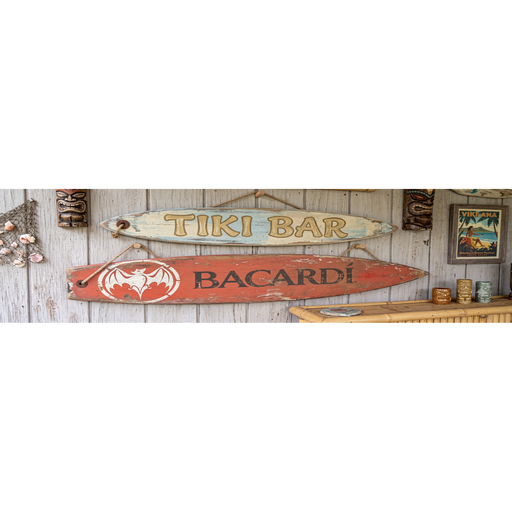 Beachcomber Distressed Wooden Bar Signs (Tiki Bar / Bacard)