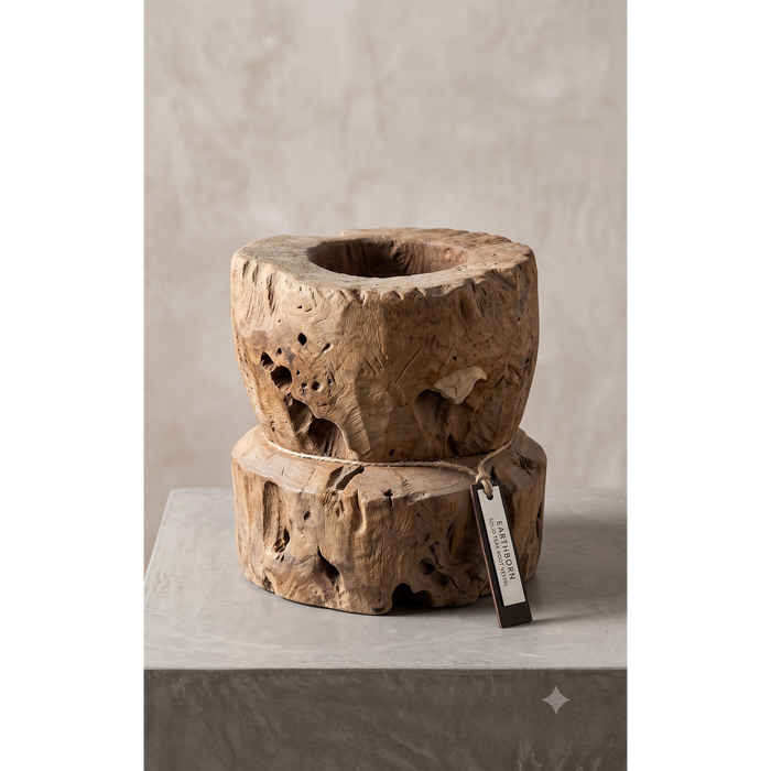 Earthborn Primitive Solid Teak Root Vessel