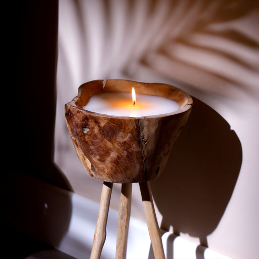 Ember Candle Stand
Bring warmth, elegance, and natural charm into your space with the beautifully handcrafted Ember Candle Stand. Designed to be both sculptural and functional, each piece showcases the timeless beauty of solid wood craftsmanship, making it a striking addition to any interior setting.
Expertly made from premium Solid Teak Wood, the Ember Candle Stand highlights natural grain variations, ensuring every piece is truly unique. Its minimal yet refined silhouette allows it to blend seamlessly with both modern and classic décor styles.
Each stand is carefully hand-finished and stained to enhance its natural texture and depth, offering a warm and sophisticated aesthetic.
Sizes Available:


Small: Height 40 cm × Width 23 cm

Large: Height 60 cm × Width 25 cm

Notes:

Each piece is unique due to the natural characteristics of solid teak wood; variations in grain, tone, and texture are expected and celebrated.

