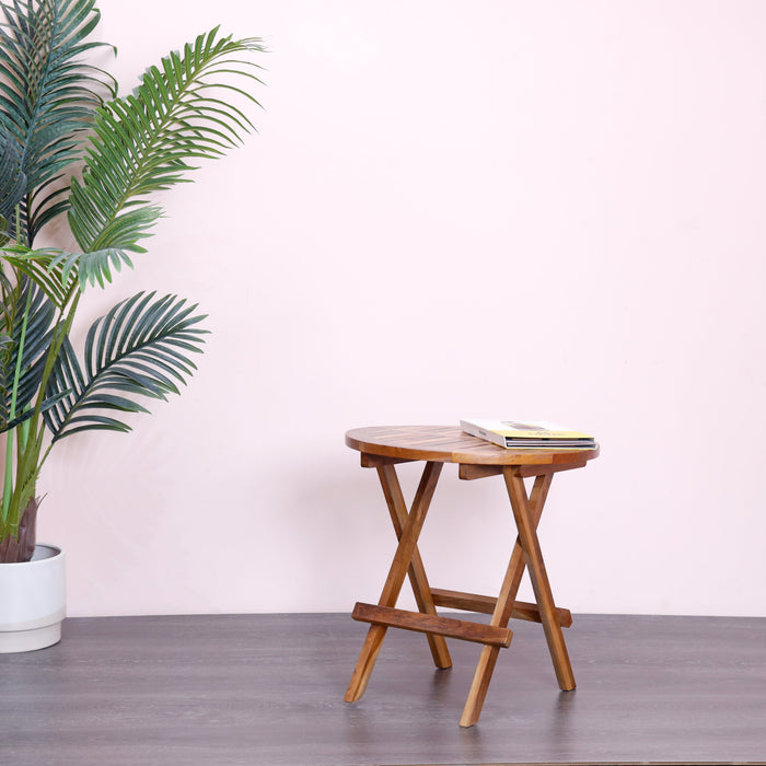 Folding Round Picnic Table Urban Oak - Rustic, Reclaimed, Urban