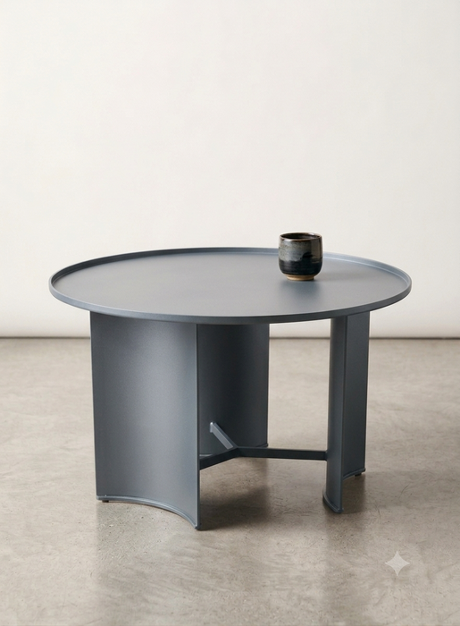 Orbit Minimalist Round Metal Coffee Table