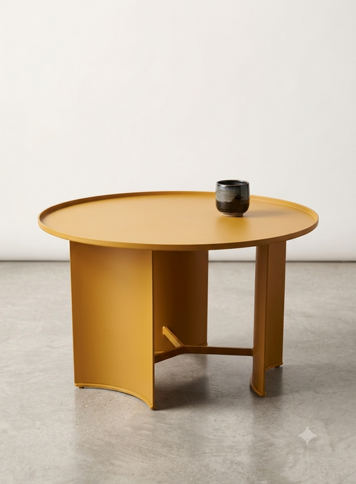 Orbit Minimalist Round Metal Coffee Table
