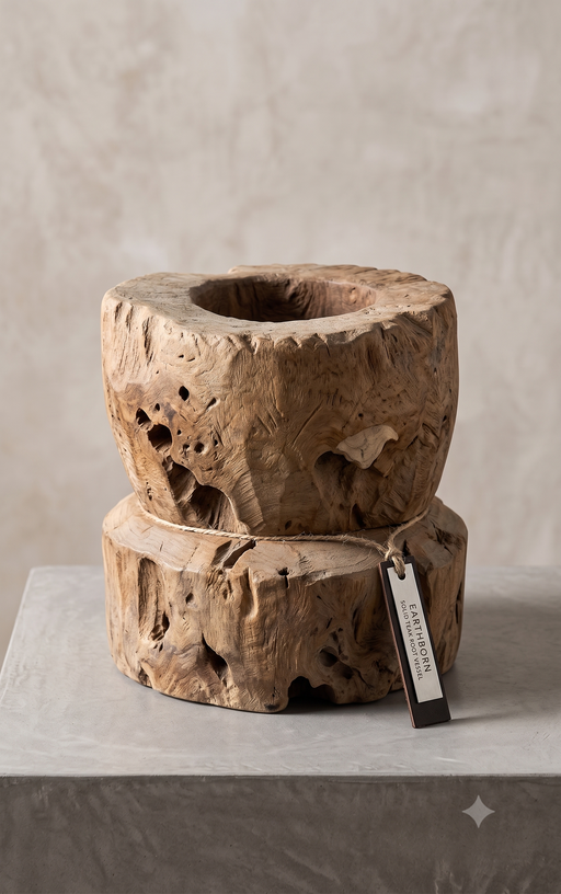 Earthborn Primitive Solid Teak Root Vessel