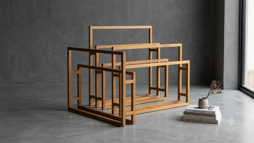 Ubud Solid Teak Multi-Tier Towel Rack