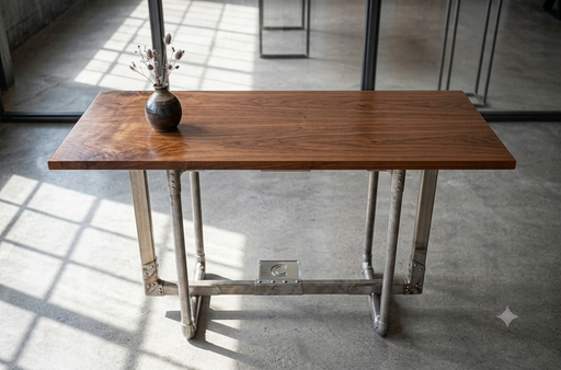 Rawson Industrial Solid Hardwood Console Desk