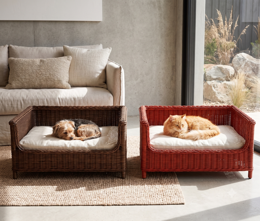 Flora Rattan Pet Bed