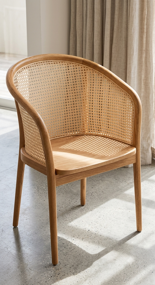 Sanur Rattan Webbing Accent Dining Chair