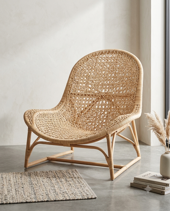 Uluwatu Woven Rattan Low-Lounge Accent Chair