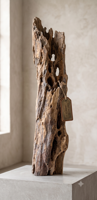 Duza Sculptural Organic Teak Slab Decor