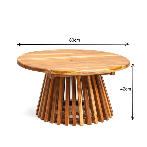 Sculptural Grandeur. Organic Texture. The Kensington Coffee Table is a centerpiece designed to captivate. Featuring a dramatic, tapered pedestal base crafted from vertical slats, this table plays with light and shadow to create a sense of movement in your living room. The expansive circular top showcases the raw, swirling beauty of natural timber, offering a perfect balance between bold geometry and organic warmth.


Architectural Pedestal: A unique slatted "drum" base that provides incredible stability and a modern, airy aesthetic.

Hand-Finished Top: A smooth, expansive surface that celebrates the rich, varied tones of the wood grain.

Curated Craftsmanship: Precision-aligned slats and seamless joinery highlight a high level of artisanal detail.

Social Silhouette: The round design encourages natural flow and conversation in any seating arrangement.

Specifications:

Diameter: 80cm

Height: 42cm

Design: British Contemporary / Ribbed Pedestal Style
