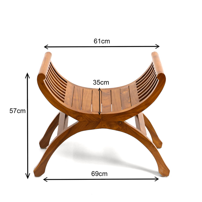 Zenith Teak Curved Stool