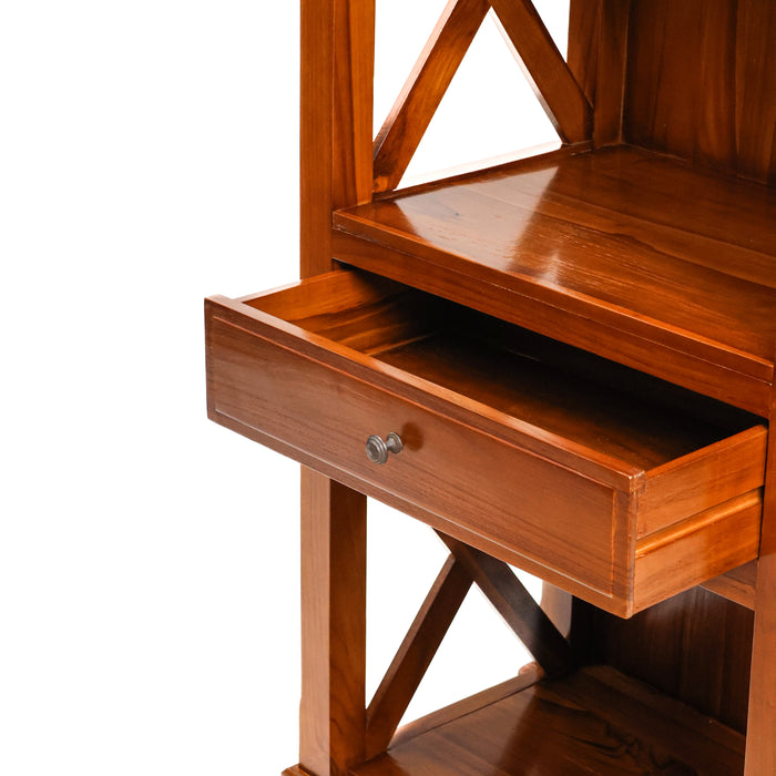 Oxford Teak Wood Shelf with Drawer