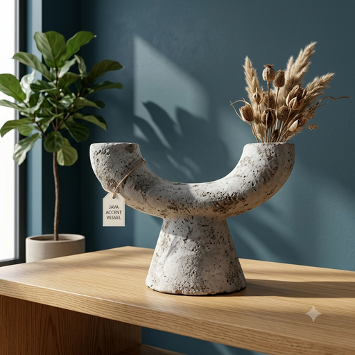 Java Wabi-Sabi U-Shaped Terracotta Accent Vessel