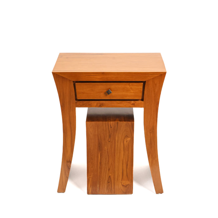 Luna Curved Teak Vanity Set-4