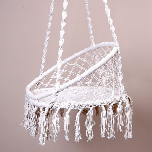 Elevate your space with our intricately designed macramé swing, crafted with precision to add a touch of bohemian charm to any room or outdoor oasis. Hand-knotted with premium materials, our swing boasts durability and strength while ensuring maximum comfort for hours of relaxation.
Overall dimensions:
Diameter 70cm×height 160cm
 
 