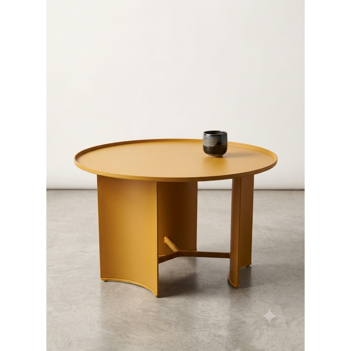 Orbit Minimalist Round Metal Coffee Table