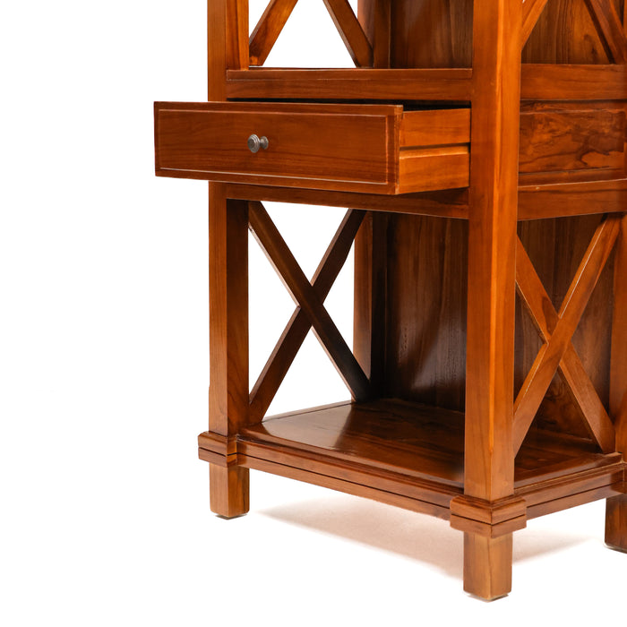 Oxford Teak Wood Shelf with Drawer-03