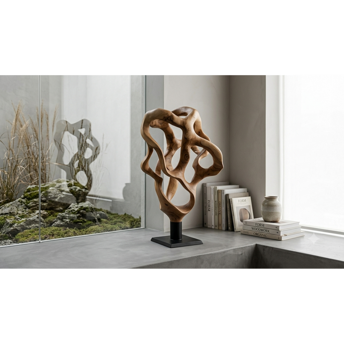 Sanur Hand-Carved Teak Root Abstract Sculptural Decor