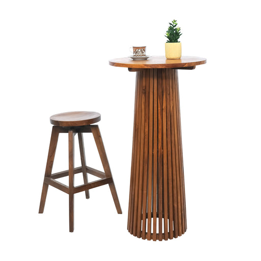 Enhance your space with our exquisite bar/cocktail table, expertly crafted from solid wood for lasting durability and timeless appeal. Available in three colours.Dimensions :Top Diameter: 60cm and 70cm availableTotal height: 108 cm
NOTE : Kindly note that the wood has natural knots, color undertone, characters and grains which is unique for each table. Please visit the store for viewing in person.
