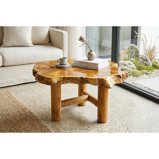 Ubud Live-Edge Solid Teak Root Side Coffee Table