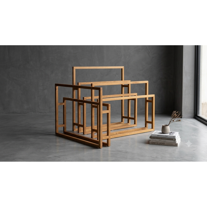 Ubud Solid Teak Multi-Tier Towel Rack