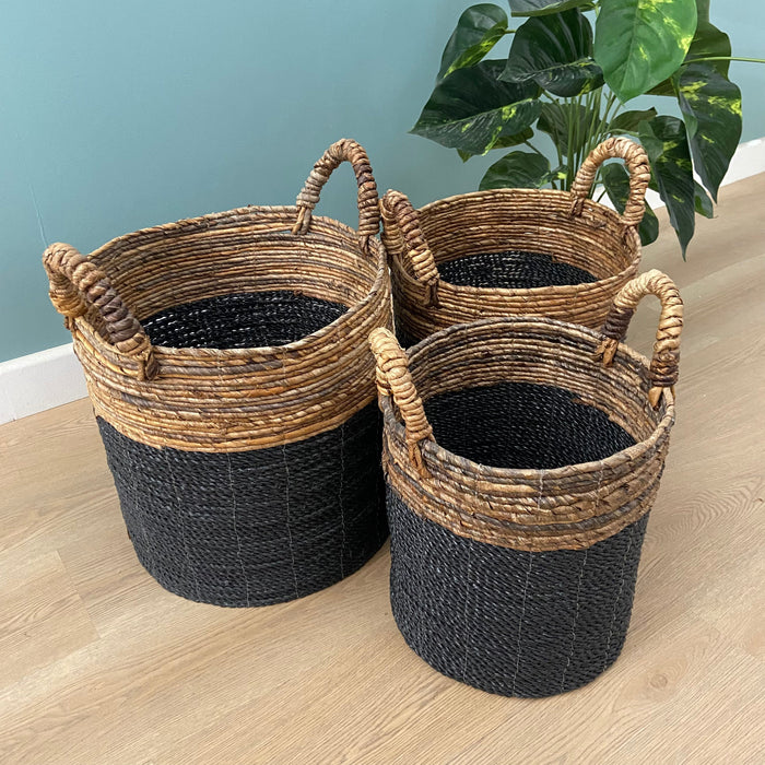 Braided Philip Basket Set Urban Oak - Rustic, Reclaimed, Urban