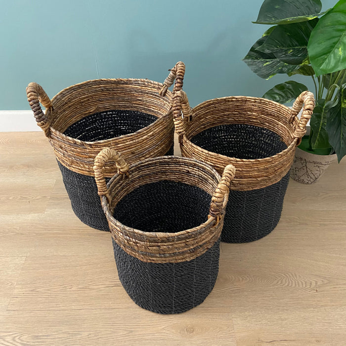 Braided Philip Basket Set Urban Oak - Rustic, Reclaimed, Urban