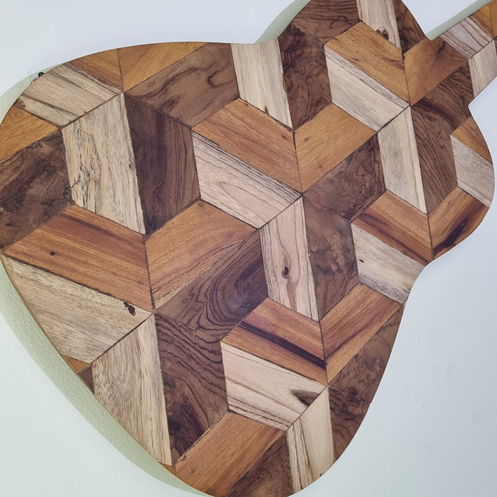 Artisans Wall Mounted 3D Guitar Urban Oak - Rustic, Reclaimed, Urban